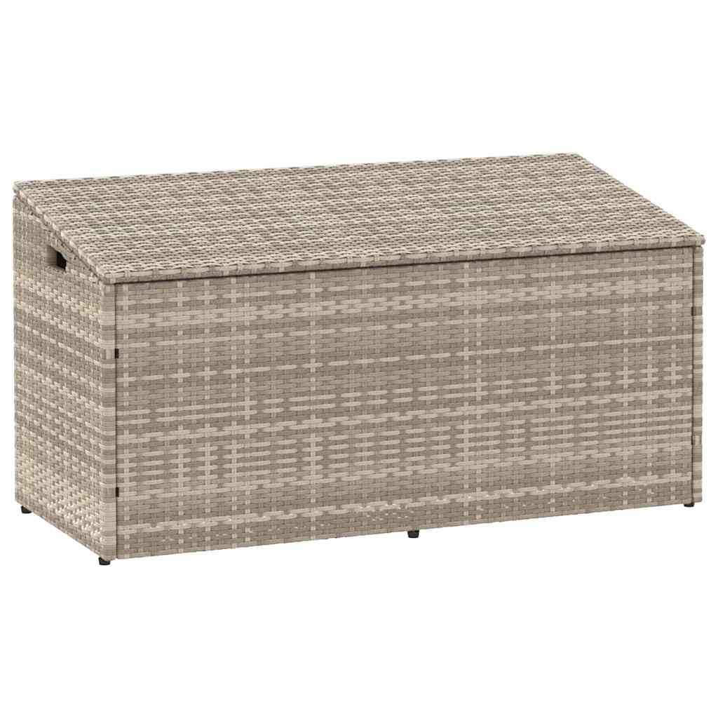Garden Storage Box Light Grey 110x50x58 cm Poly Rattan